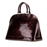 ルイ ヴィトン モノグラム ヴェルニ アルマGM ハンドバッグ M93595 アマラント パープル パテントレザー レディース LOUIS VUITTON 【中古】